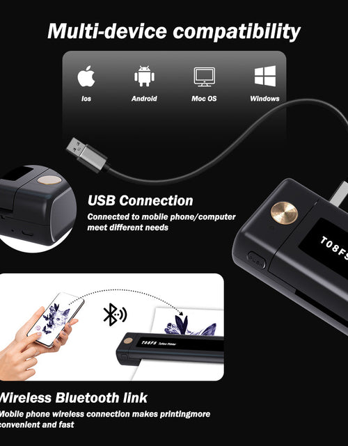 Load image into Gallery viewer, INKSOUL® T08FS Wireless Tattoo Transfer Stencil Printer-Can print shadows
