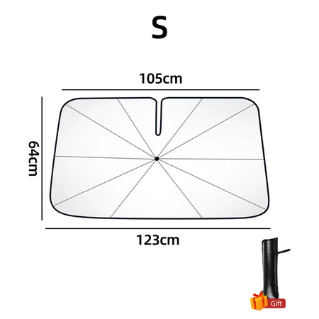 SunShield 360 – Rotatable Umbrella-Style Car Windshield Sunshade with UV & Heat Protection