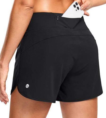 Women'S Running Shorts with Mesh Liner 3" Workout Athletic Shorts for Women with Phone Pockets