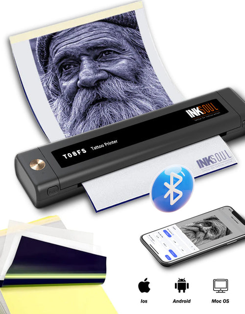 Load image into Gallery viewer, INKSOUL® T08FS Wireless Tattoo Transfer Stencil Printer-Can print shadows

