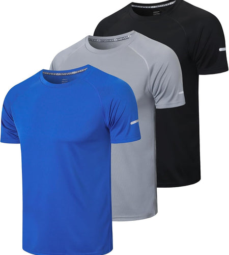 Men'S 1/3 Pack Workout Shirts Quick Dry Moisture Wicking Short Sleeve Mesh Athletic T-Shirts