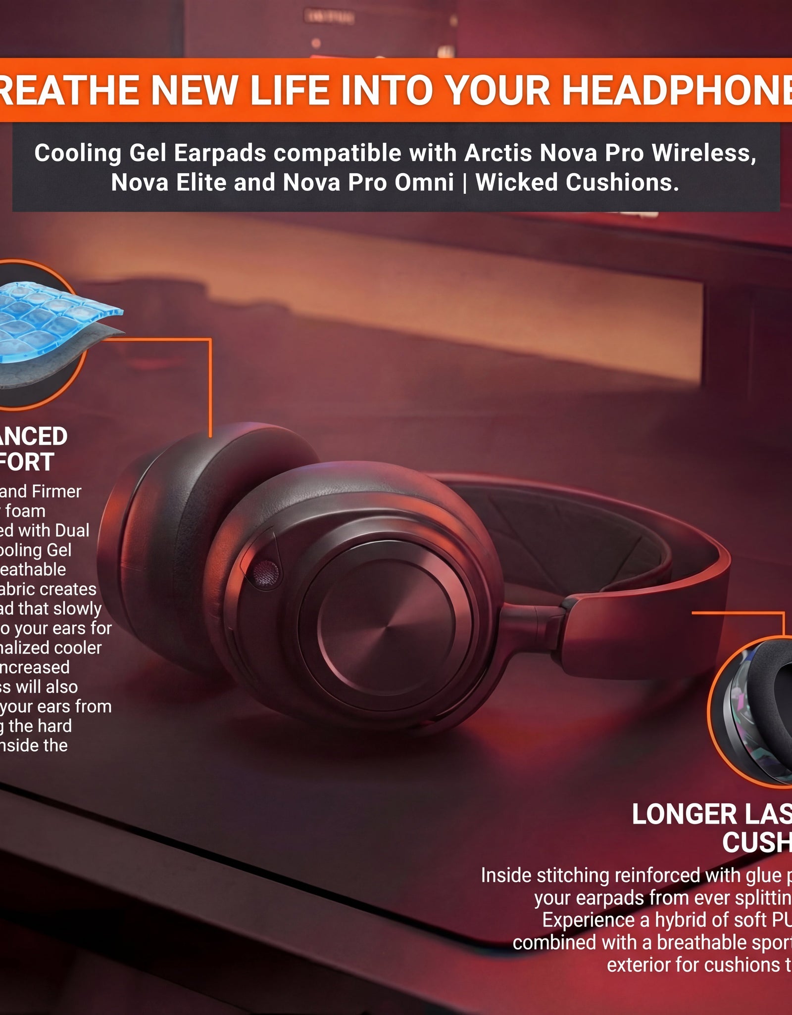 Arctis Nova Pro Wireless, Nova Elite & Nova Pro Omni Earpads - WC FreeZe Cooling Gel