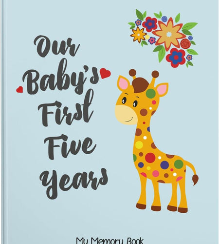 First 5 Years Baby Memory Book Journal Scrapbook 48 Pack Monthly Milestones Stickers & Clean-Touch Baby Safe Ink Pad